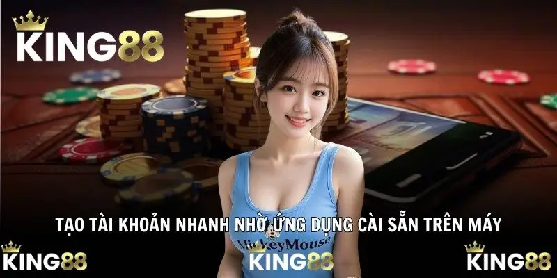 Tạo tài khoản nhanh nhờ ứng dụng cài sẵn trên máy